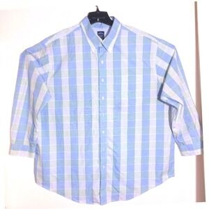 Brooks Brothers Men's 100% USA Supima Cotton Regent Dress Shirt Blue Green EUC